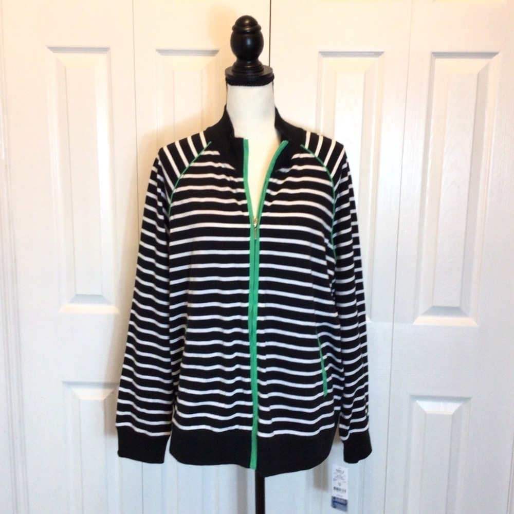New York Laundry Black Striped Jacket Size 1X